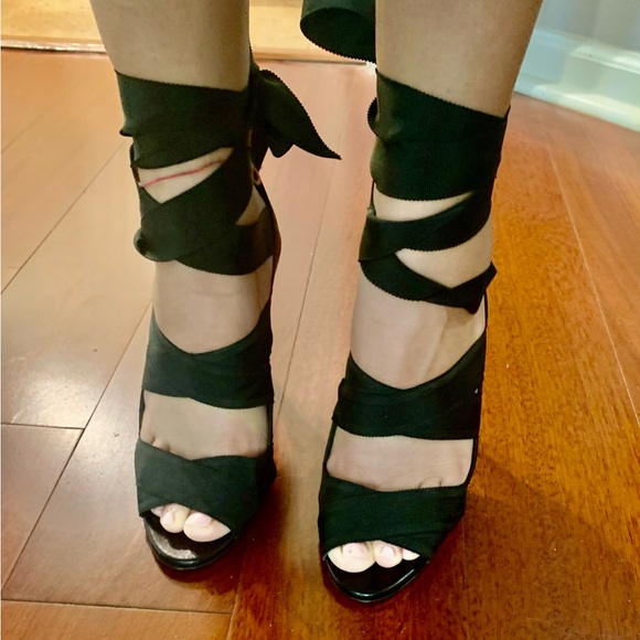 Pinko Black Strappy Heels - Picture 1 of 9